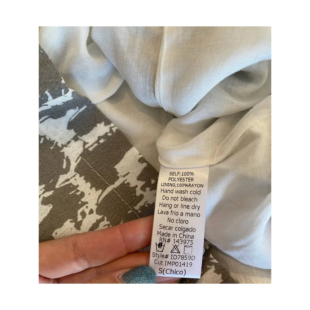 Fabrik Gray and White Print Dress - Picture 5 of 5